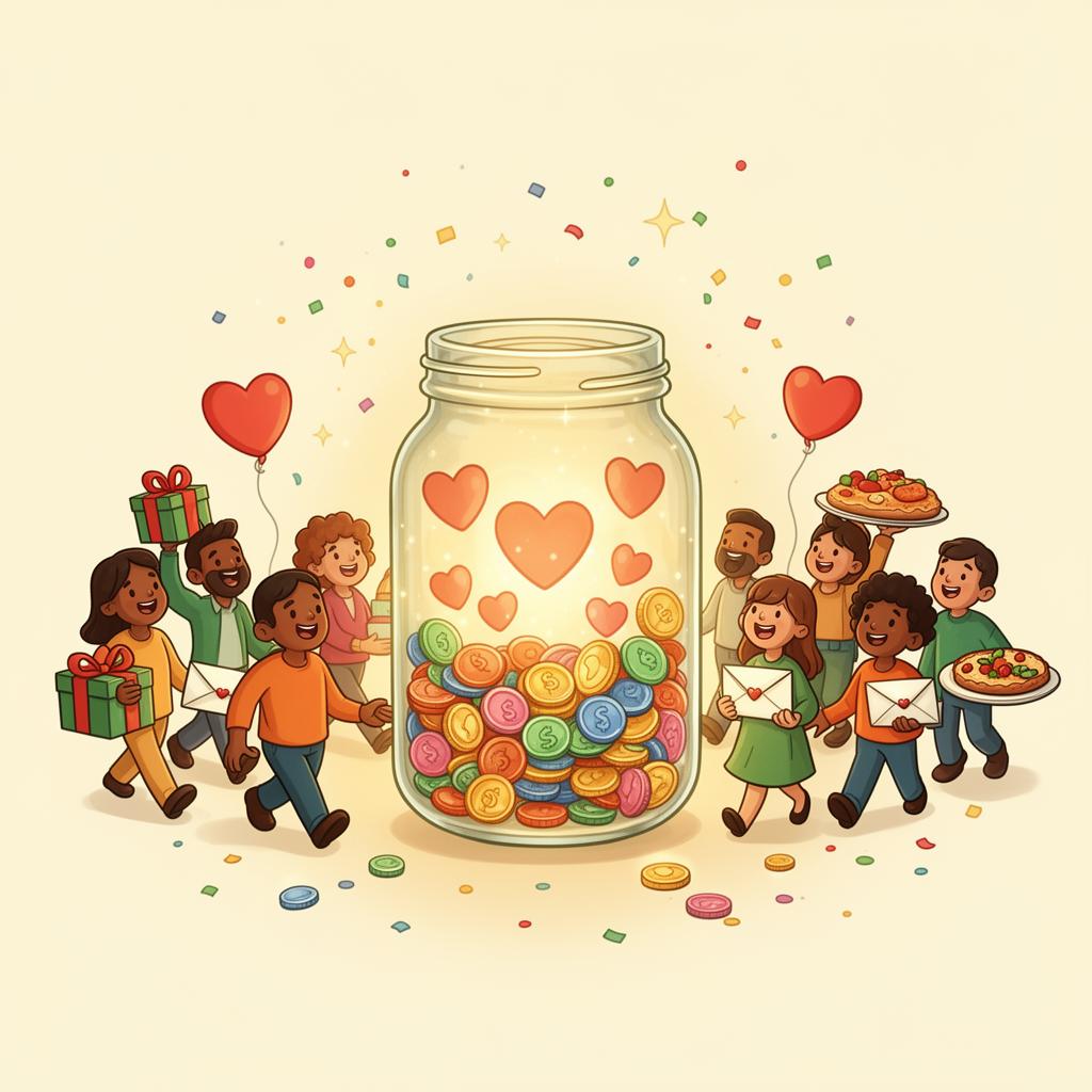 A large, joyful community gathered together around a shared celebration